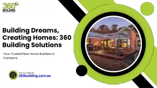 New Home Builders Canberra--360 Building Solutions