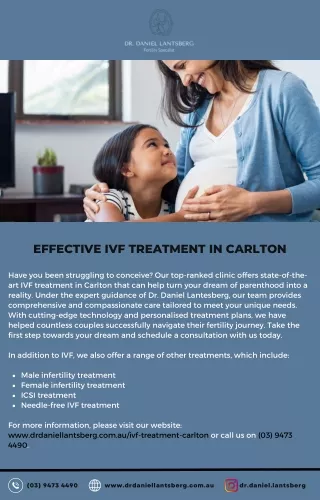 Effective IVF Treatment in Carlton