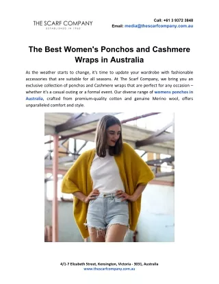 The Best Women's Ponchos and Cashmere Wraps in Australia