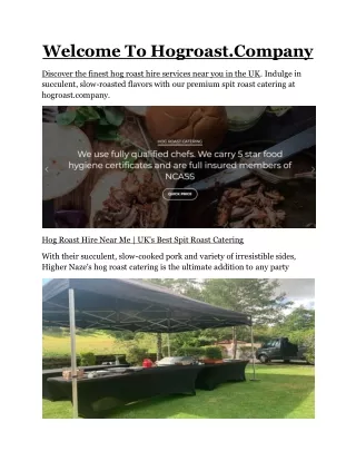 welcome to hogroast company
