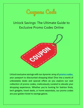Unlock Savings The Ultimate Guide to Exclusive Promo Codes Online