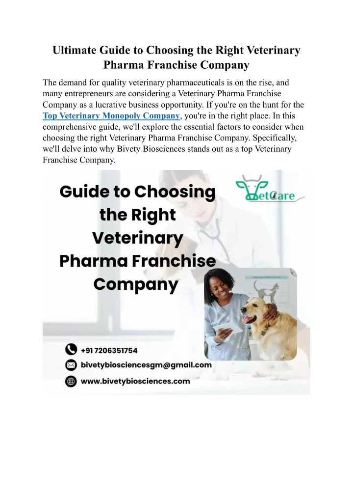 ultimate guide to choosing the right veterinary