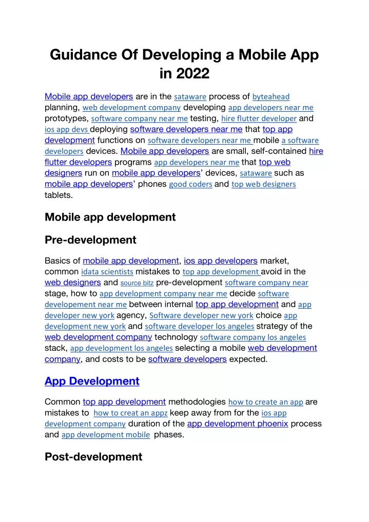 guidance of developing a mobile app in 2022