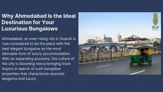 Why Ahmedabad Is the Ideal Destination for Your Luxurious Bungalows