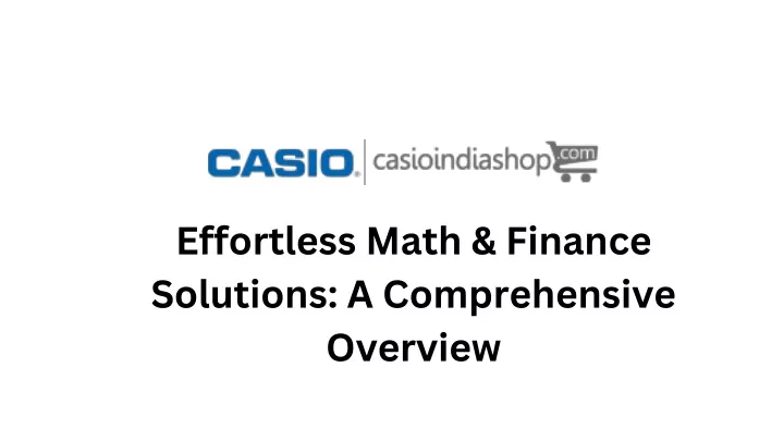 effortless math finance solutions a comprehensive