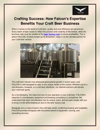 crafting success how falcon s expertise benefits
