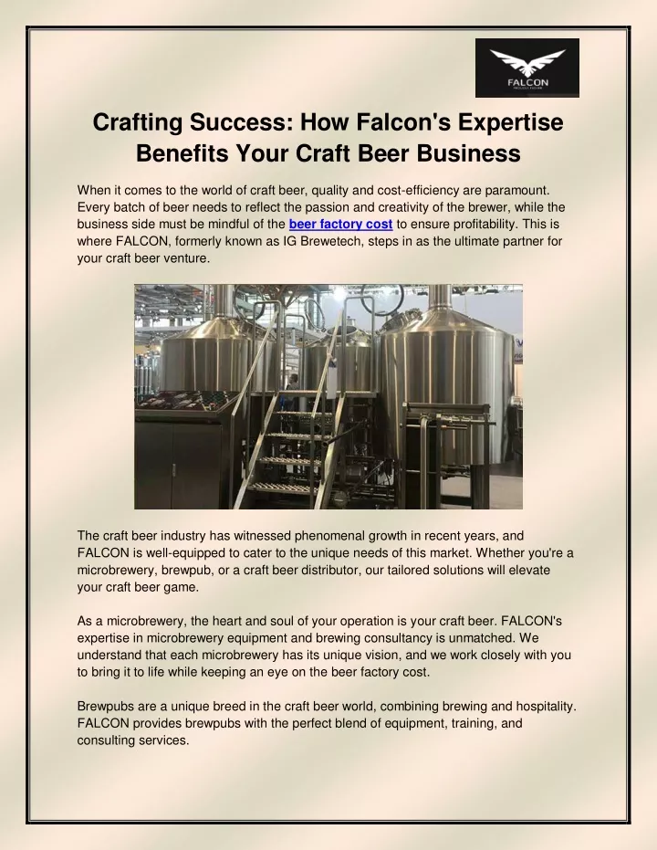 crafting success how falcon s expertise benefits