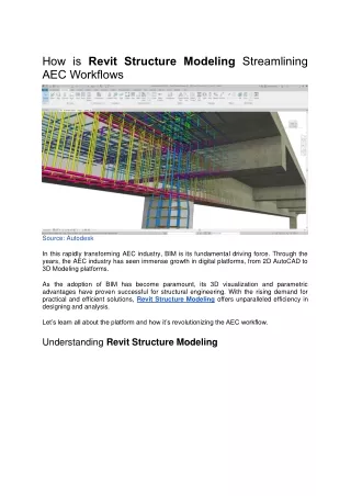 How is Revit Structure Modeling Streamlining AEC Workflows