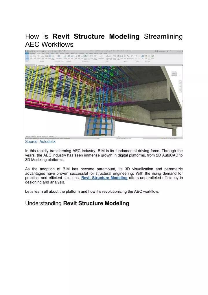 how is revit structure modeling streamlining