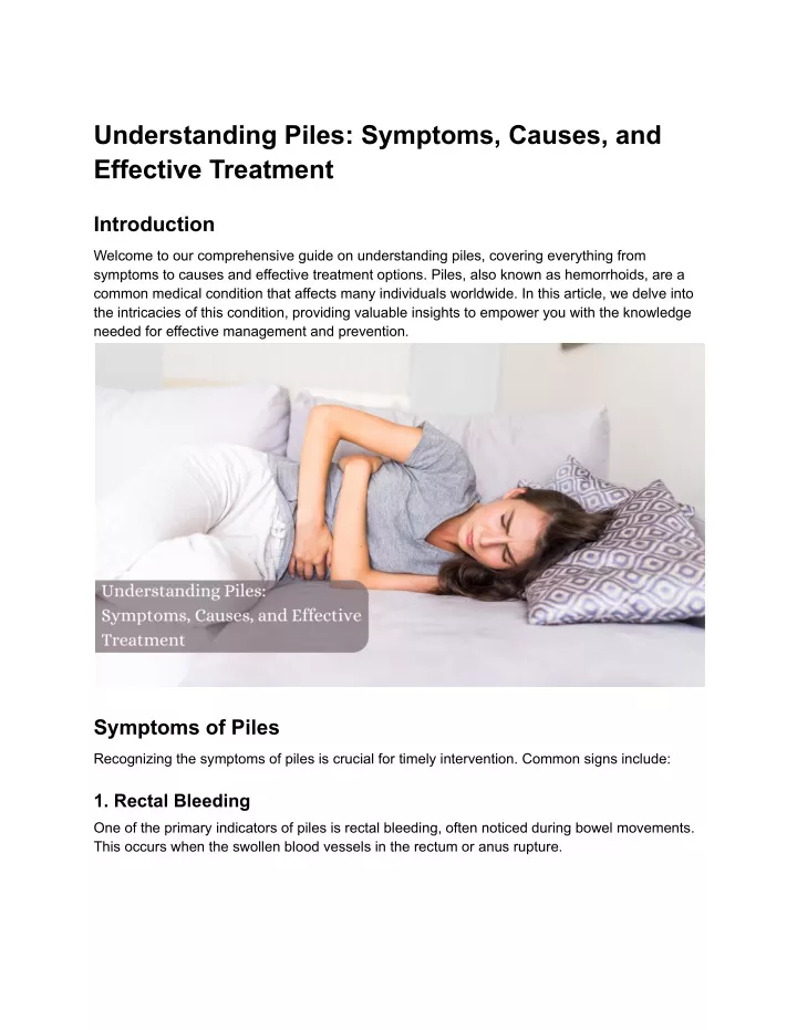understanding piles symptoms causes and effective