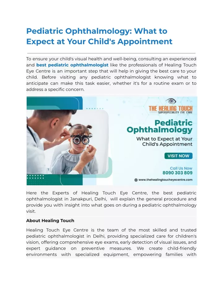 pediatric ophthalmology what to expect at your