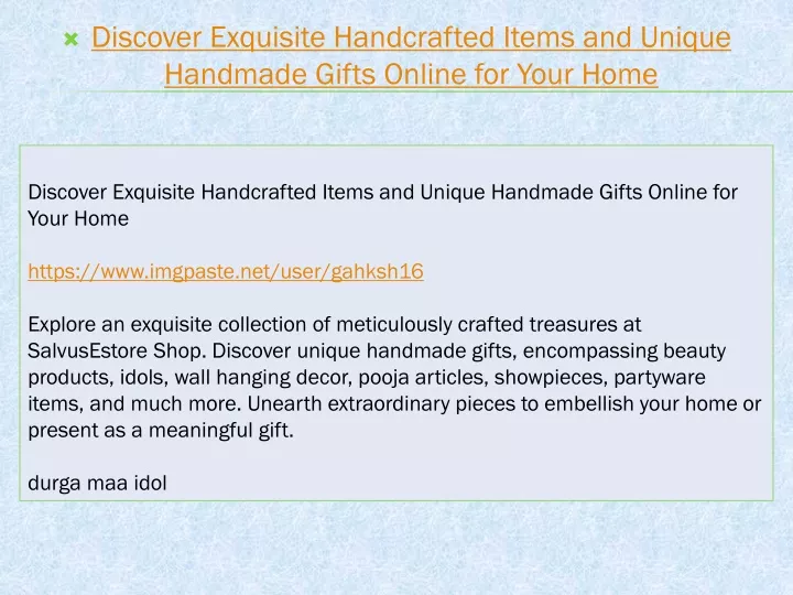 discover exquisite handcrafted items and unique handmade gifts online for your home