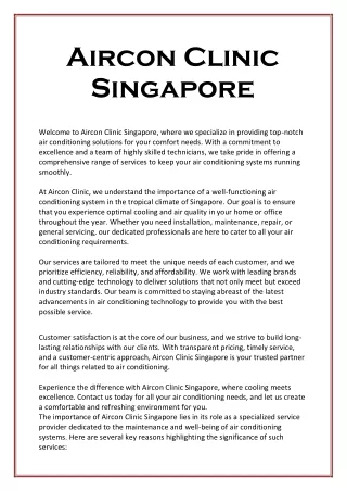 Aircon Clinic Singapore