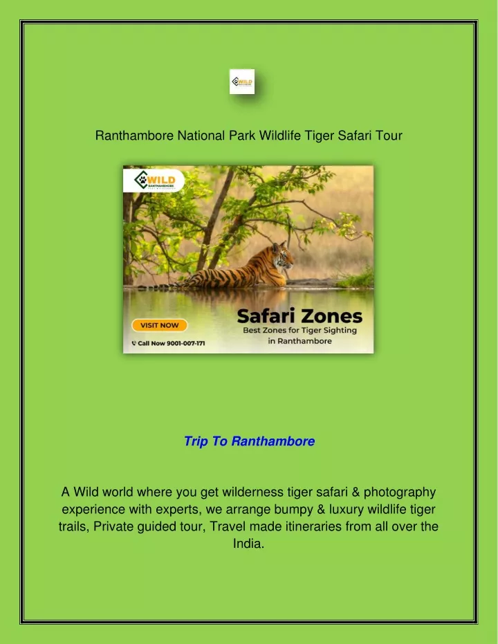 ranthambore national park wildlife tiger safari