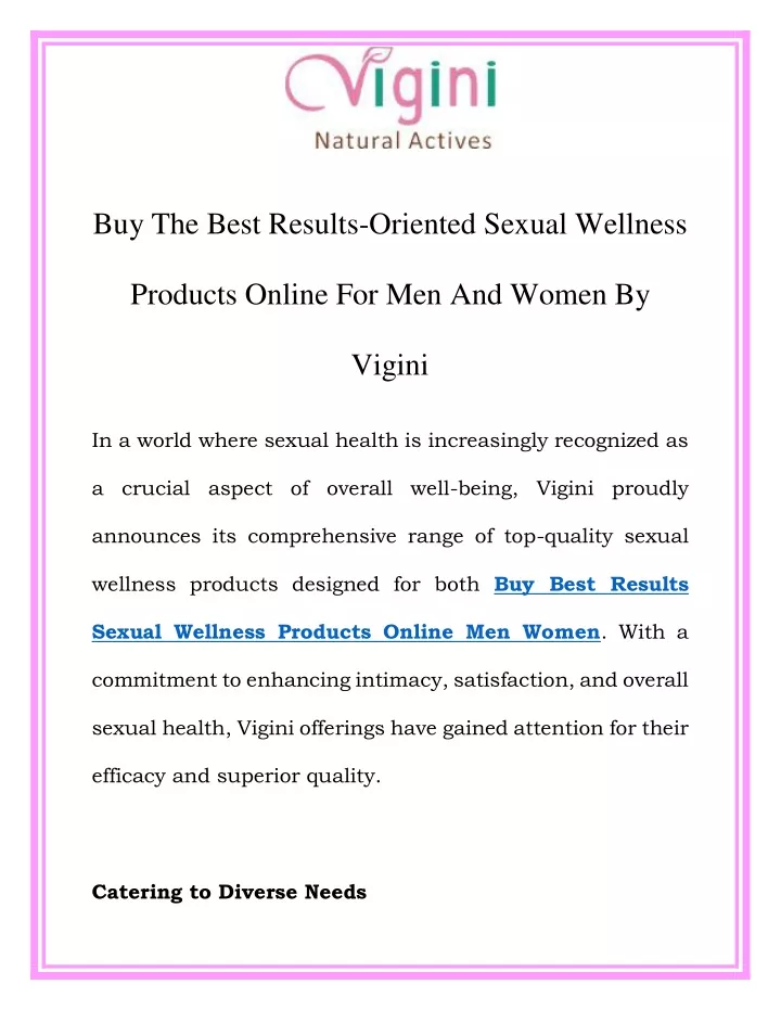 buy the best results oriented sexual wellness