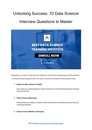 unlocking success 10 data science