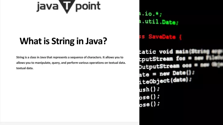 what is string in java