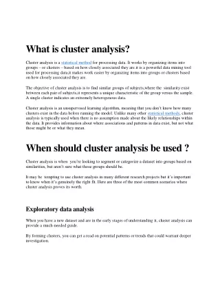 What is cluster analysis  data science