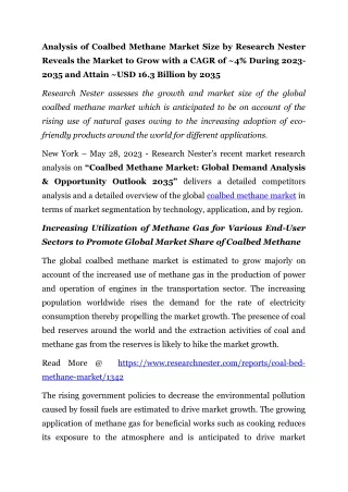 analysis of coalbed methane market size