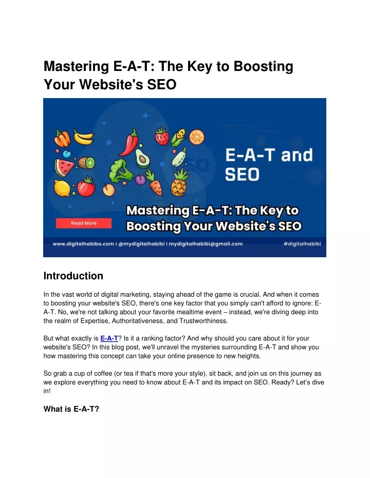 mastering e a t the key to boosting your website