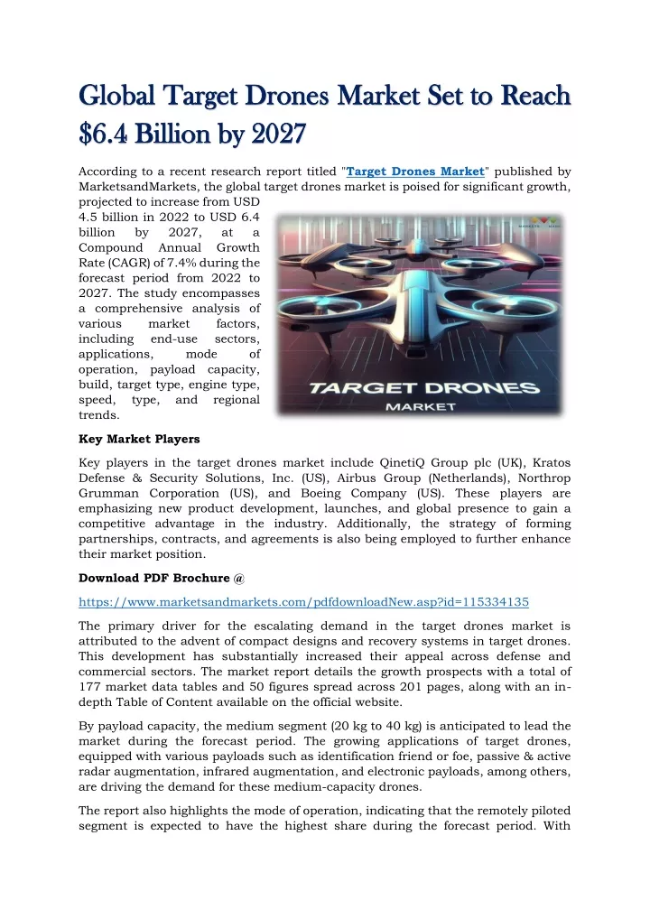 global target drones market set to reach global