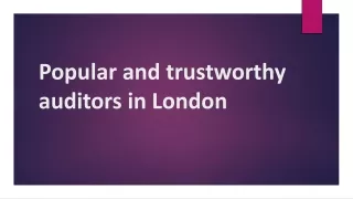 Popular and trustworthy auditors in London