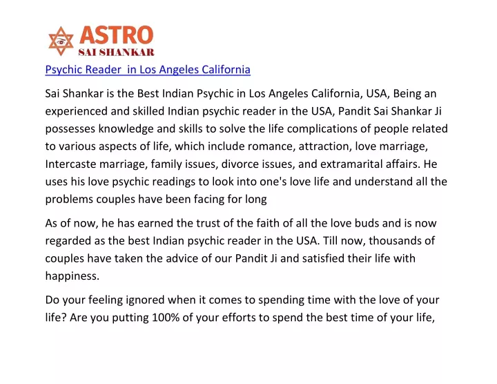 psychic reader in los angeles california