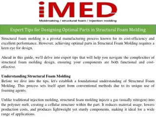 Expert Tips for Designing Optimal Parts in Structural Foam Molding