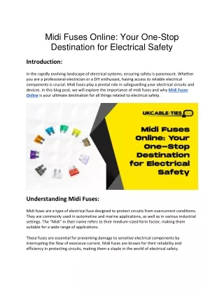 Midi Fuses Online Your One-Stop Destination for Electrical Safety