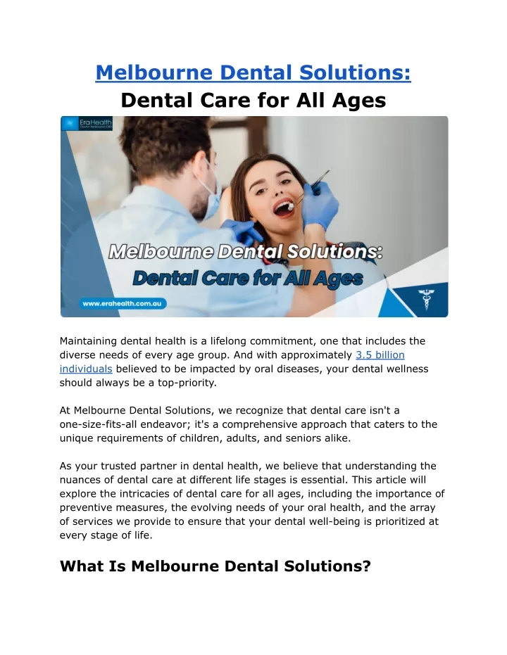 melbourne dental solutions dental care
