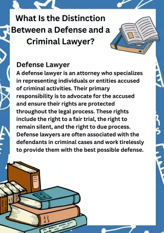 What Is the Distinction Between a Defense and a Criminal Lawyer