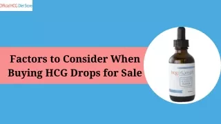 Factors to Consider When Buying HCG Drops for Sale