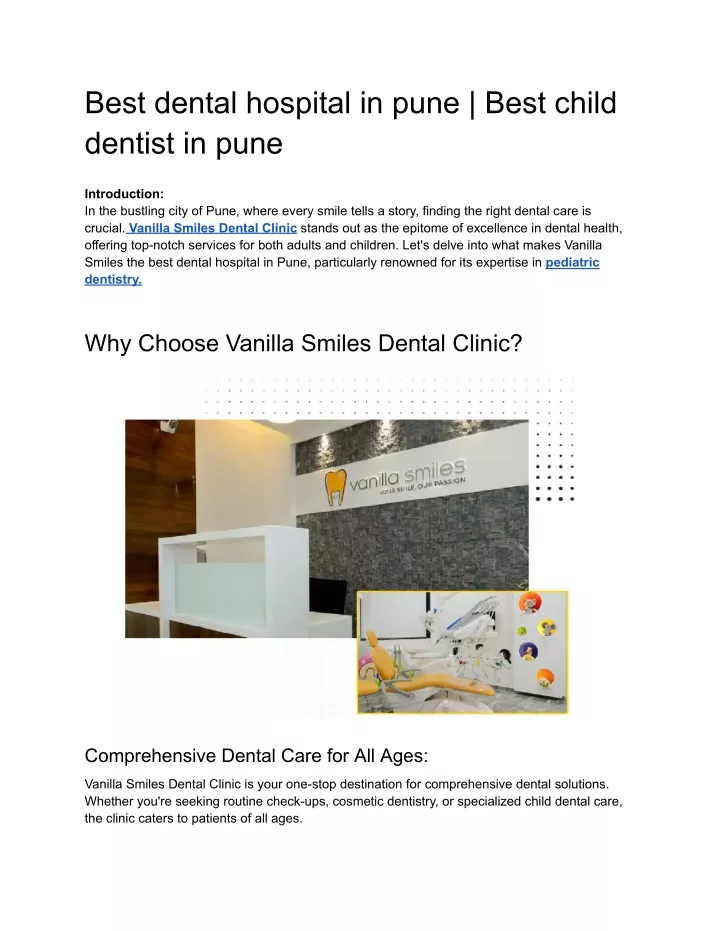 best dental hospital in pune best child dentist
