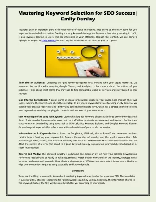mastering keyword selection for seo success emily