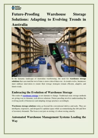 Future-Proofing Warehouse Storage Solutions_ Adapting to Evolving Trends in Australia