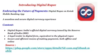 Kotak Digital e rupee app