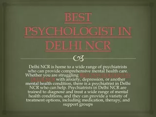 BEST PSYCHOLOGIST IN DELHI NCR