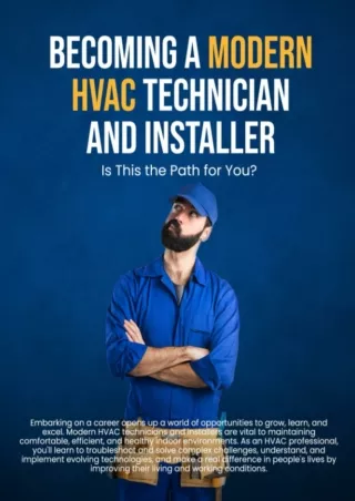 [PDF READ ONLINE] Becoming a Modern HVAC Technician and Installer: Technical Skills for HVAC