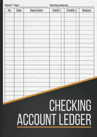 PDF_ Checking Account Ledger: Payment Record Notebook / Check and Debit Card