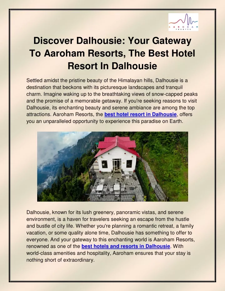 discover dalhousie your gateway to aaroham