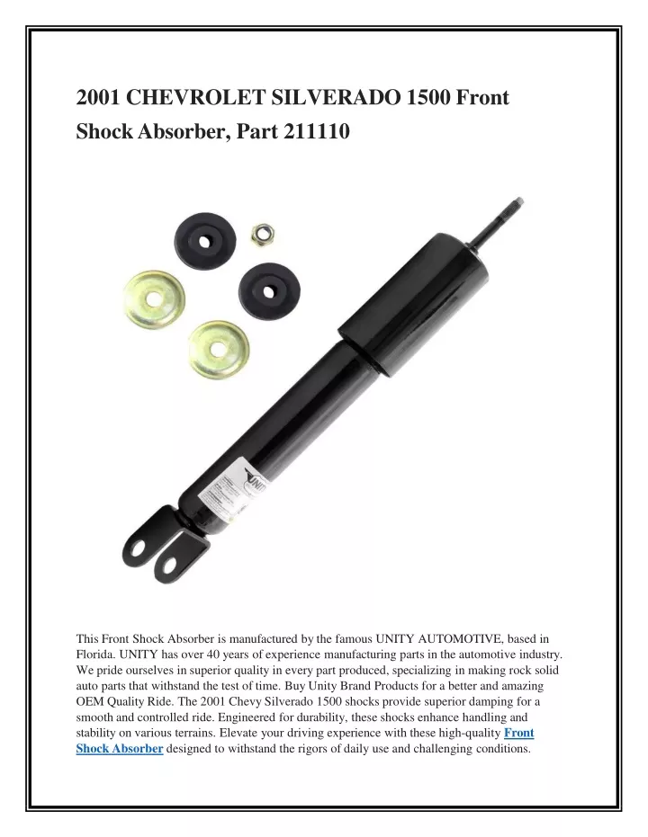 2001 chevrolet silverado 1500 front shock