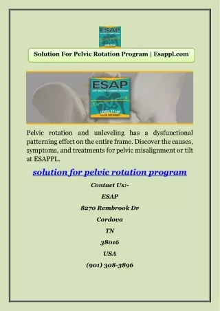 Solution For Pelvic Rotation Program | Esappl.com