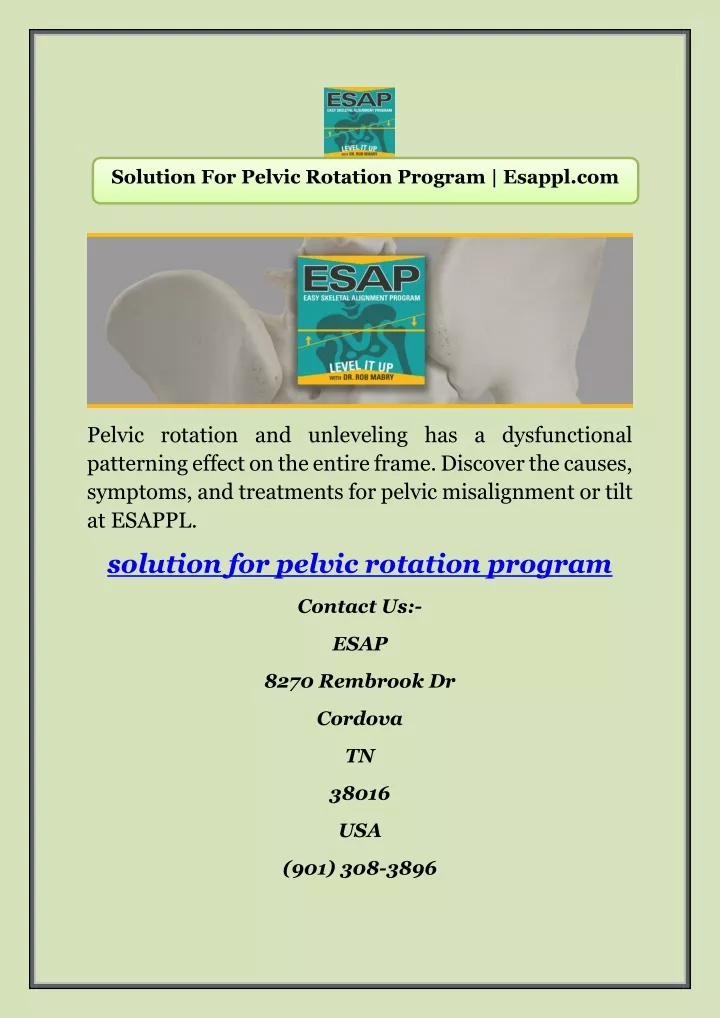 solution for pelvic rotation program esappl com