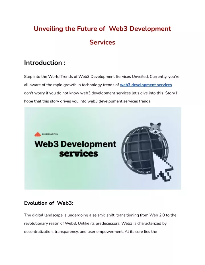 unveiling the future of web3 development