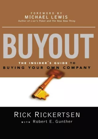 Download Book [PDF] Buyout: The Insider's Guide to Buying Your Own Company