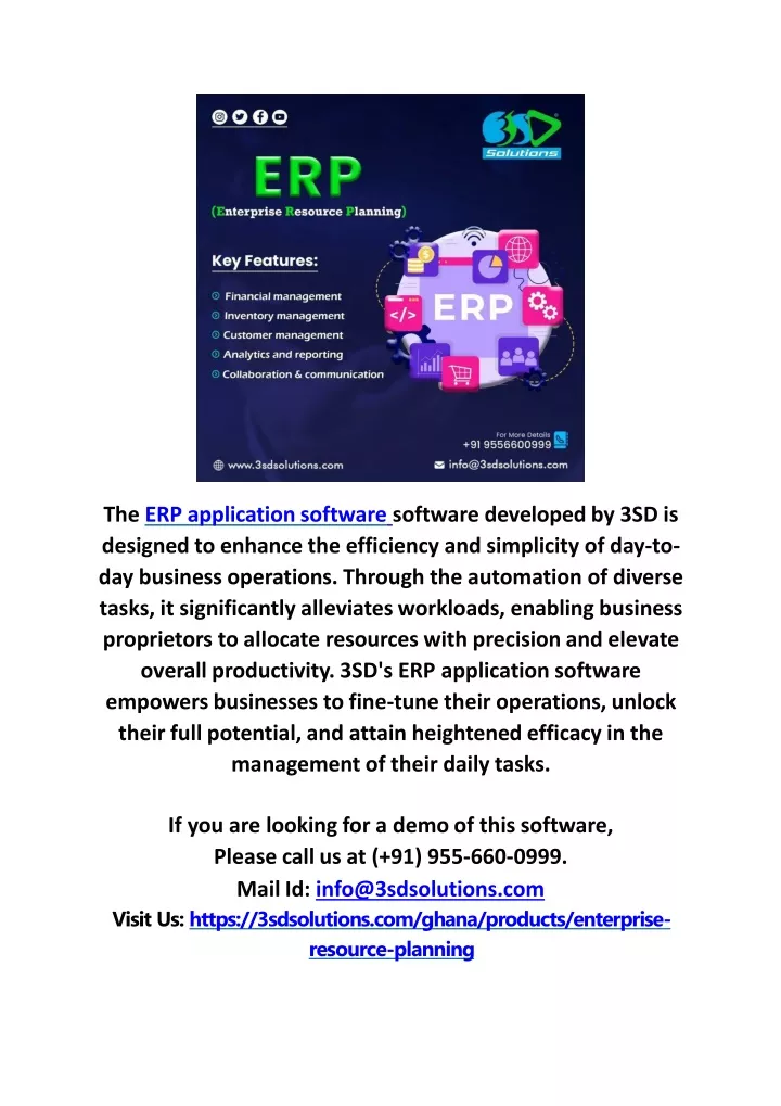 the erp application software software developed