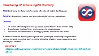 Kotak Digital e rupee app