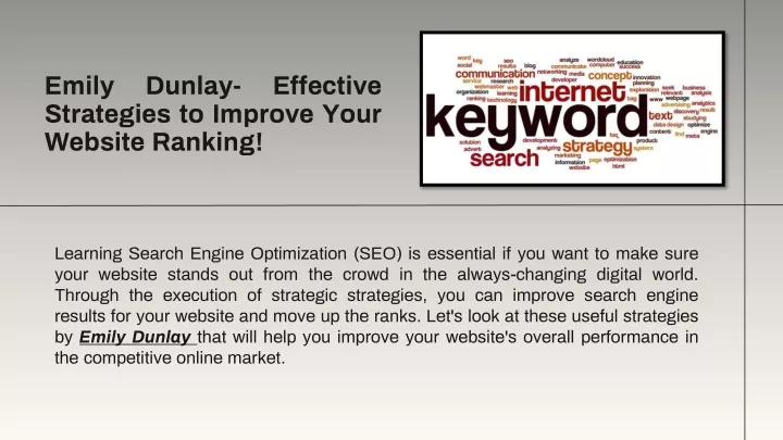 emily dunlay effective strategies to improve your website ranking