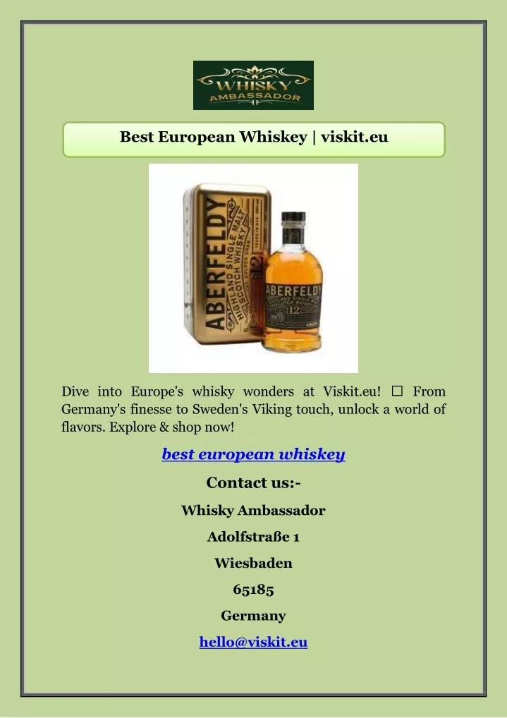 best european whiskey viskit eu