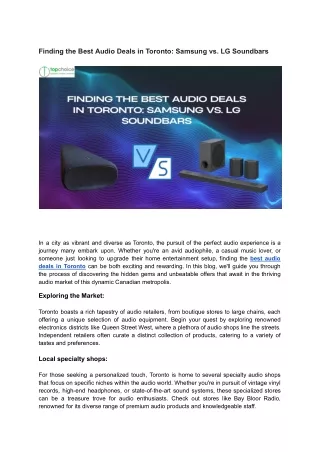 Finding the Best Audio Deals in Toronto_ Samsung vs LG Soundbars